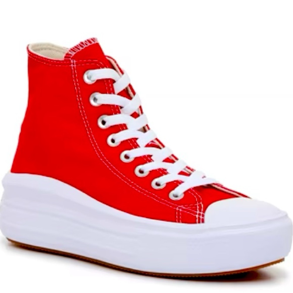 *Deal* Red Converse Chuck Taylor All Star Move High-Top Sneakers
